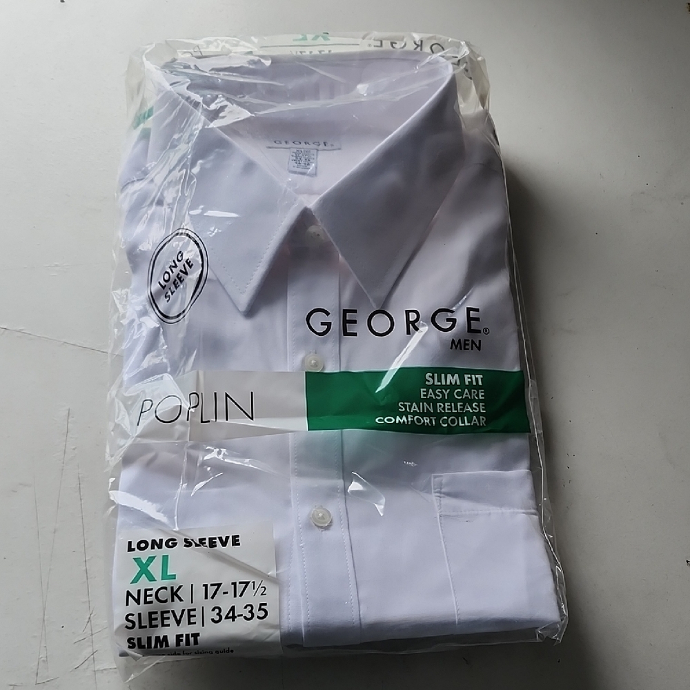 George Men's Classic White Dress Shirt